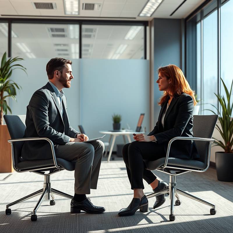 Two professionals engaged in an interview